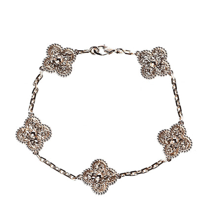 Van Cleef & Arpels 18K Rose Gold 5 Motifs Vintage Alhambra Bracelet 1 of 5