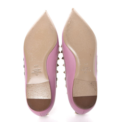 Valentino Garavani Calfskin Nappa Rockstud Ballerina Flats 38.5 Giacinto Poudre 7 of 15
