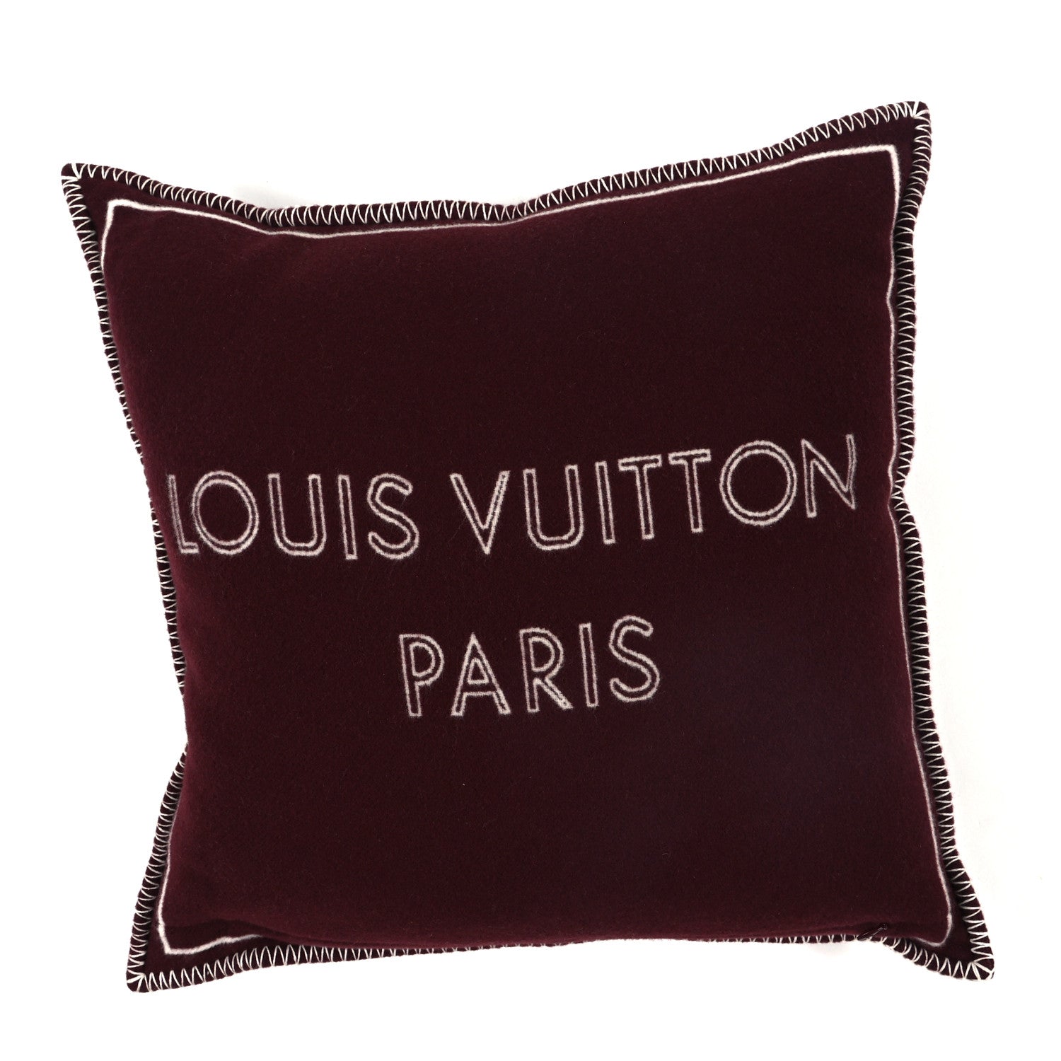 Louis Vuitton Wool Cashmere Monogram Cushion Pillow Bordeaux 2 of 3