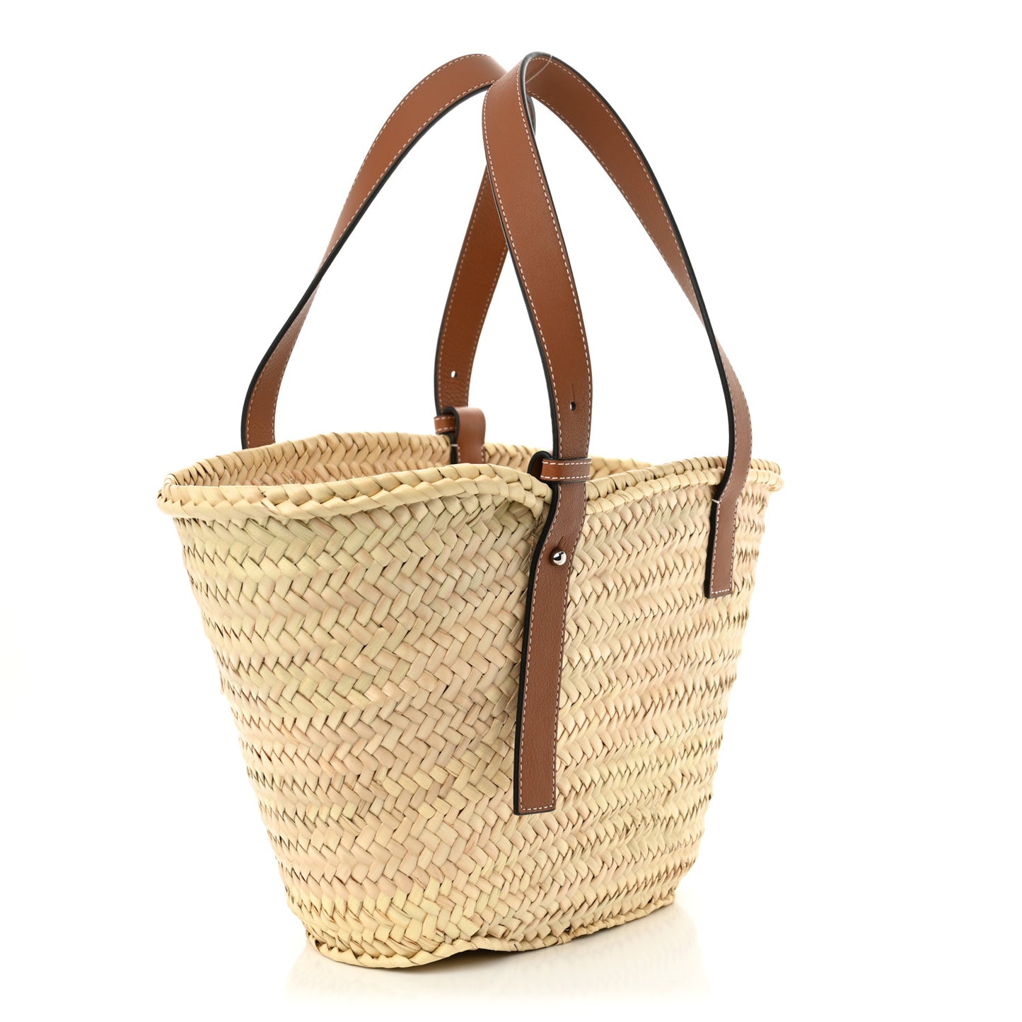 Raffia Medium Basket Tote Bag Natural Tan