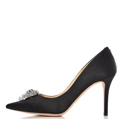 Jimmy Choo Satin Crystal Mamey 85 Pumps 37.5 Black 1 of 9