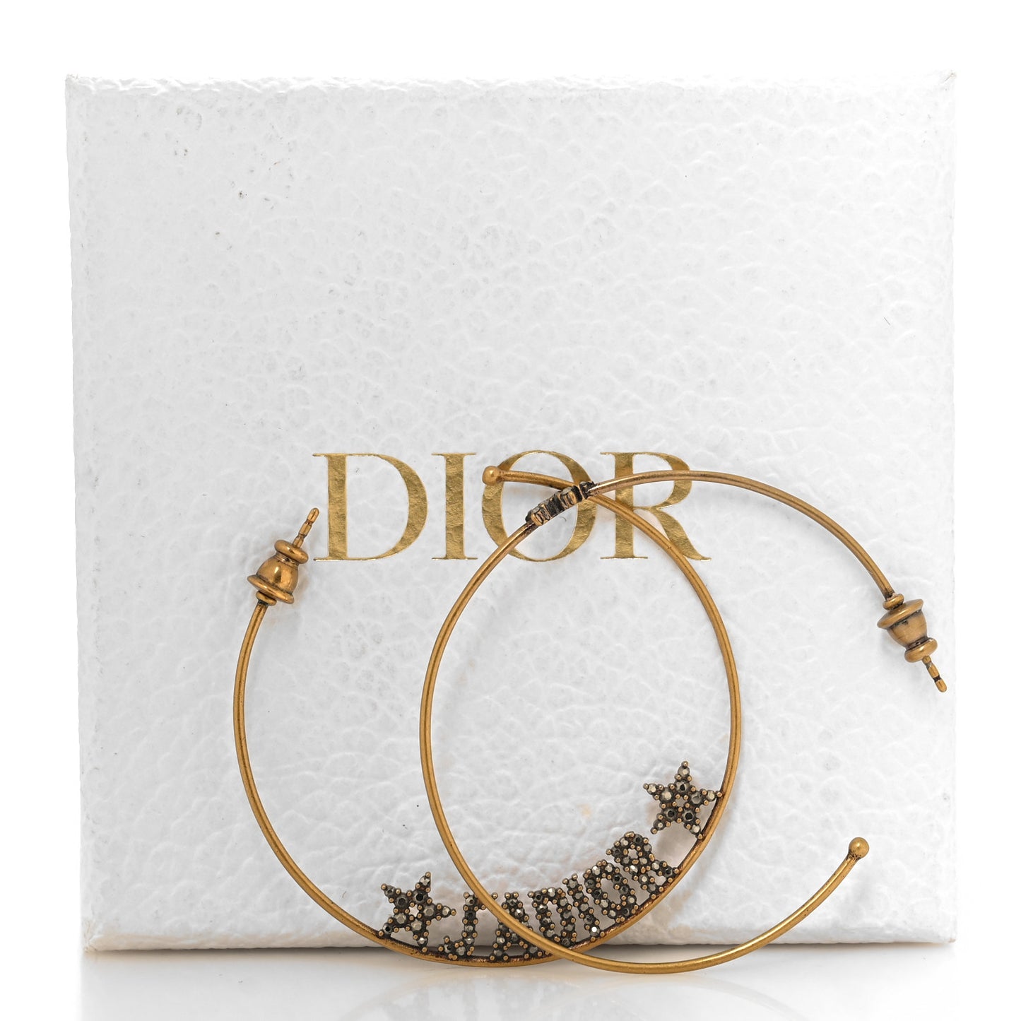 Metal Crystal J'Adior Hoop Earrings Aged Gold