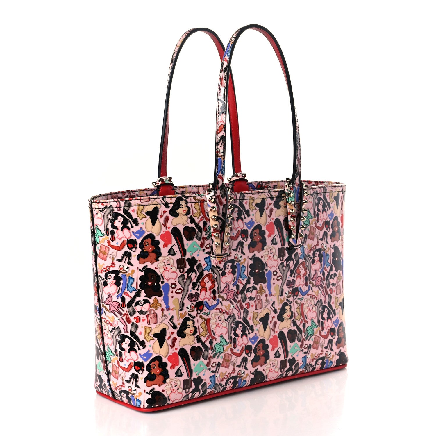 Christian Louboutin Patent Calfskin Small Dita Cabata Tote Red 3 of 9