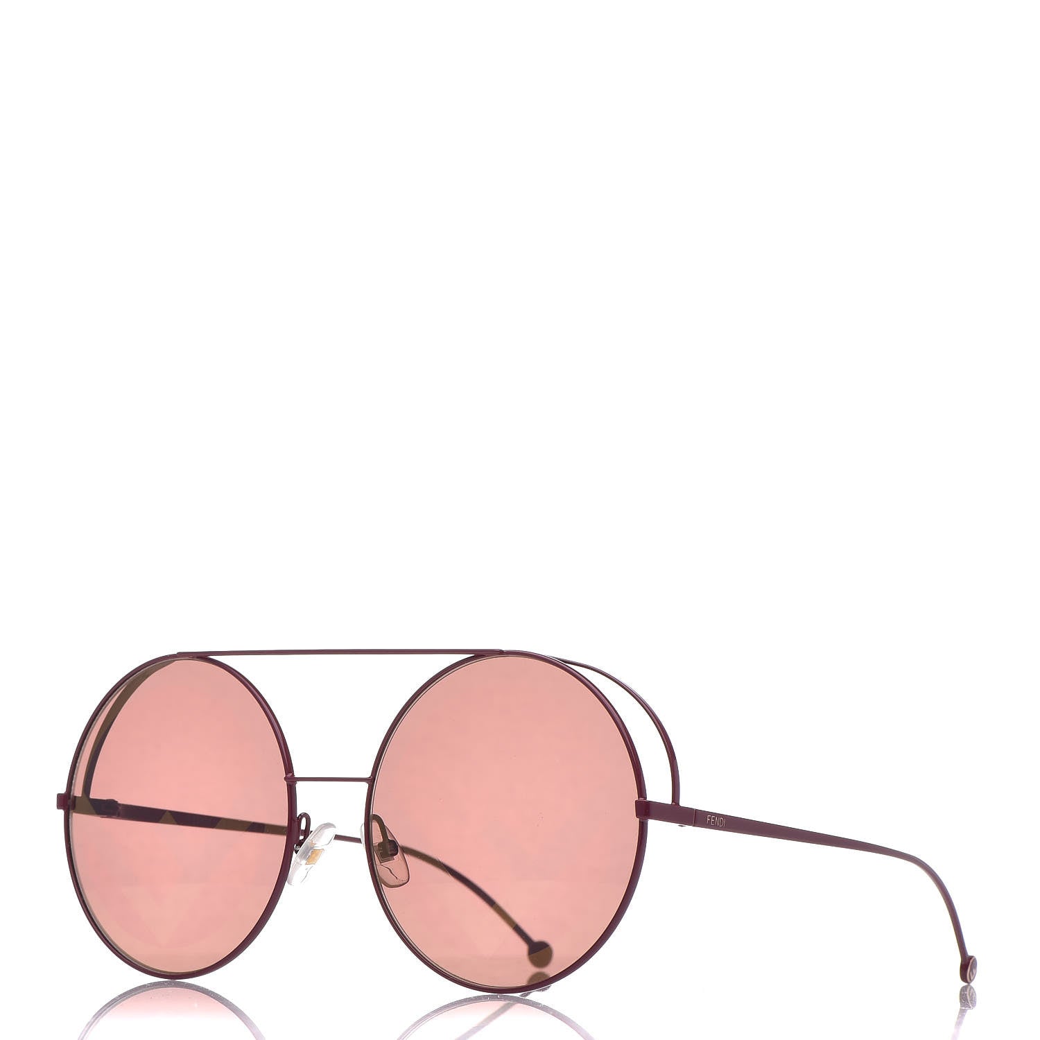 Fendi Metal F is Fendi Printed Run Away Round Frame Sunglasses FF 0285/S Red 1 of 8