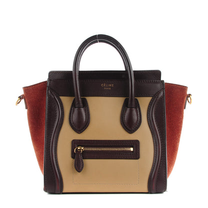 Celine Smooth Calfskin Suede Nano Tri-Color Luggage Beige 1 of 8