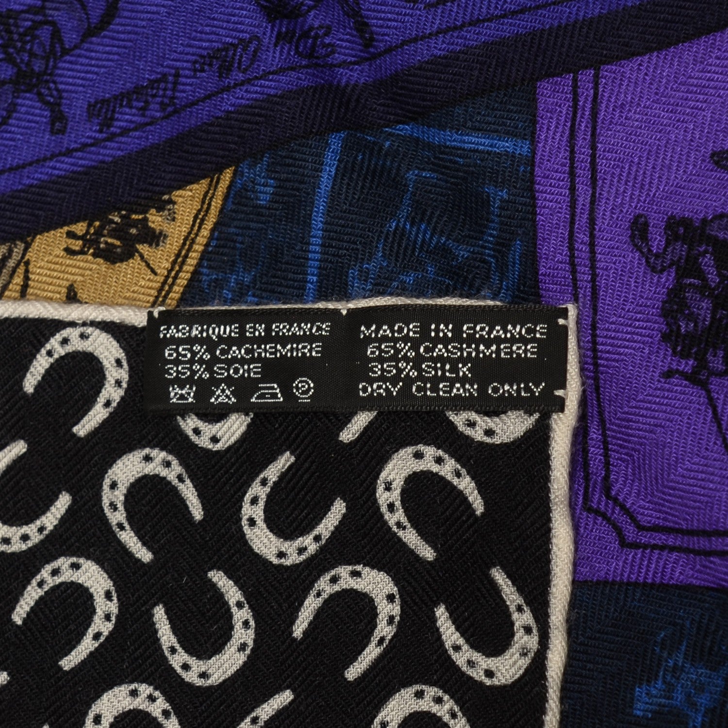 Hermes Cashmere Silk A Cheval Sur Mon Carre Shawl GM 140 4 of 5