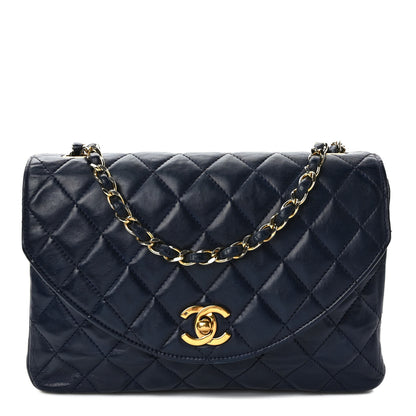 Chanel Lambskin Quilted Medium Single Flap Navy 1 of 9