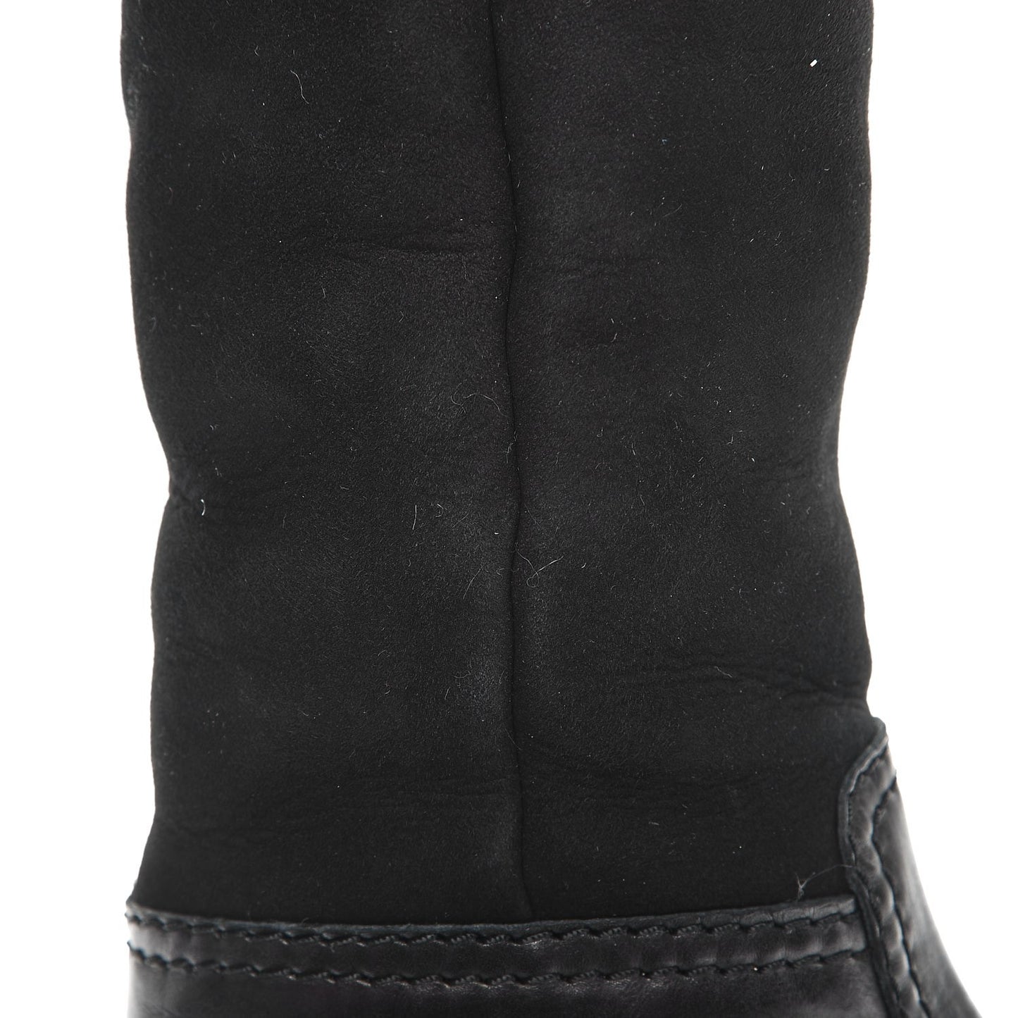 Shearling Suede Calfskin High Boots 35.5 Black