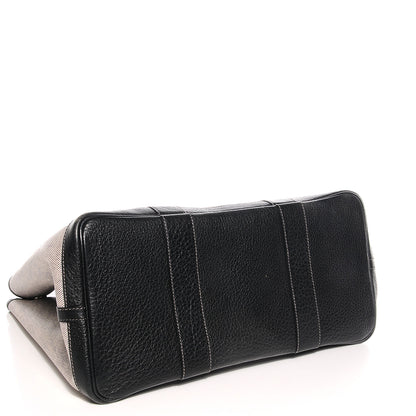 Hermes Toile Leather Garden Party 36 MM Tote Black 4 of 10