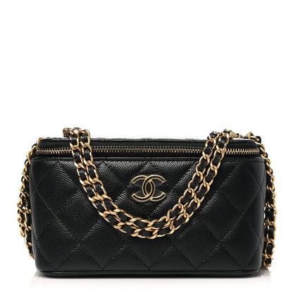 Chanel Caviar Quilted Coco Bracelet Vanity Case With Chain Black 1 of 11