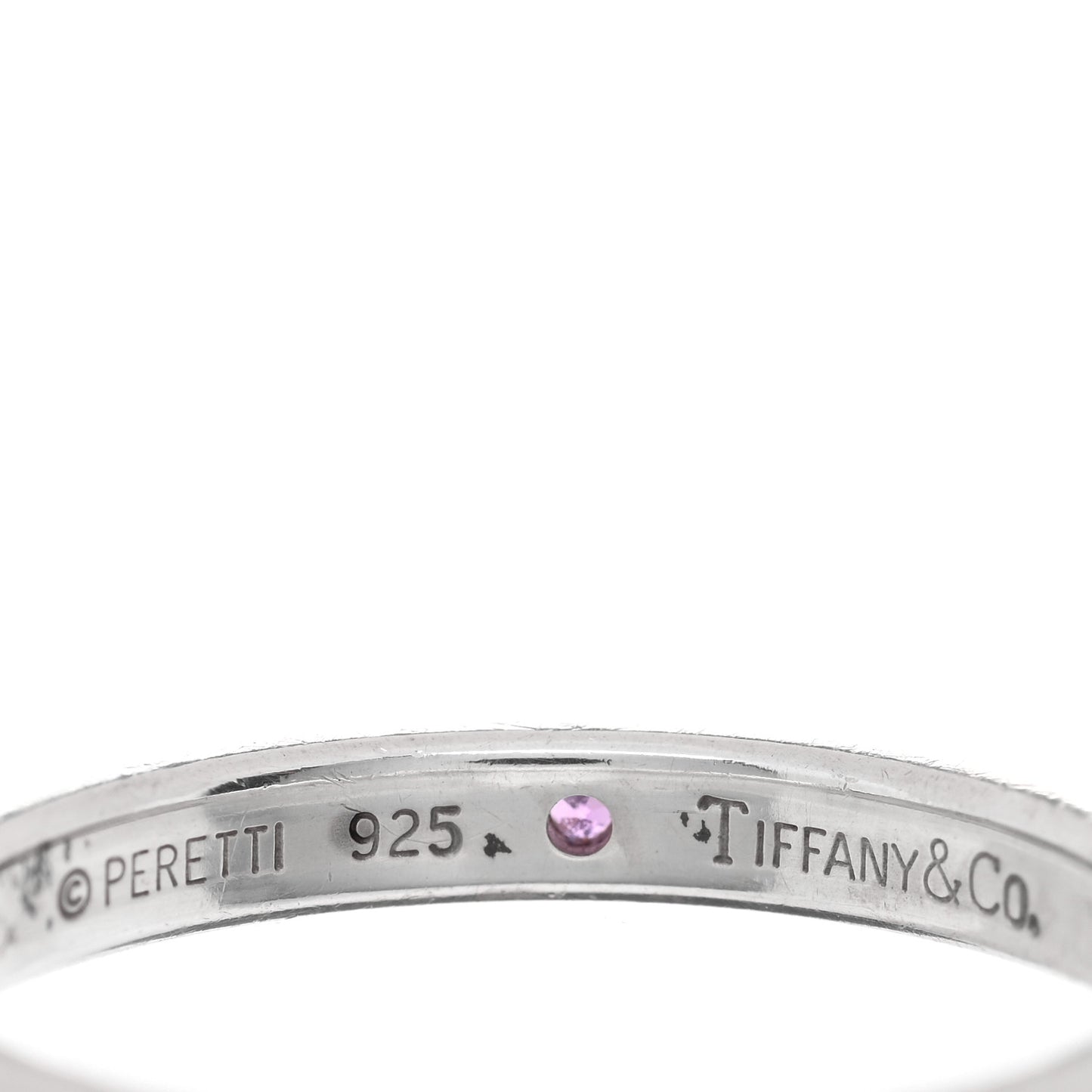 Sterling Silver Pink Sapphire Elsa Peretti Band Ring 58 8.5