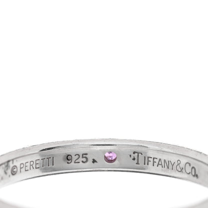 Tiffany Sterling Silver Pink Sapphire Elsa Peretti Band Ring 58 8.5 4 of 5