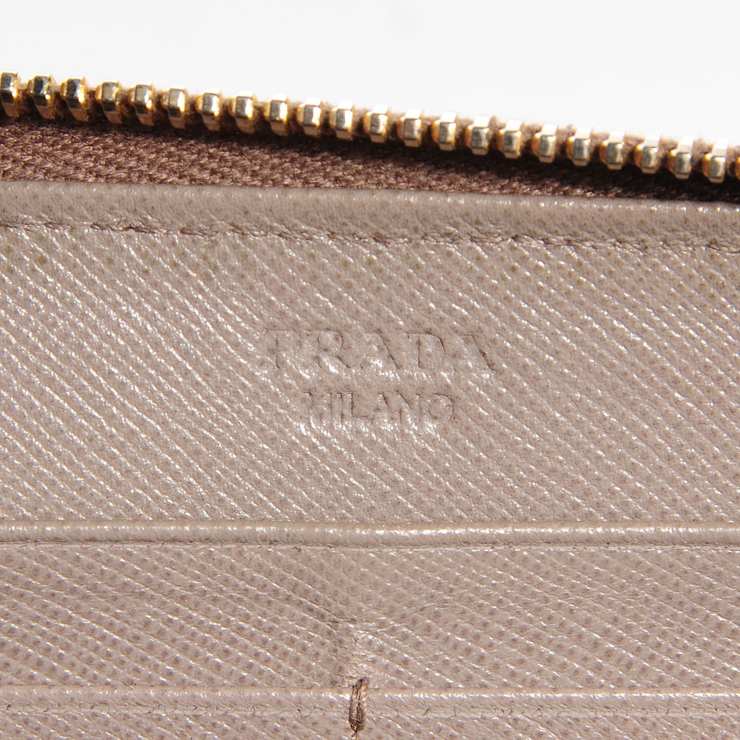Prada Saffiano Quilted Zip Around Wallet Argilla 7 of 9