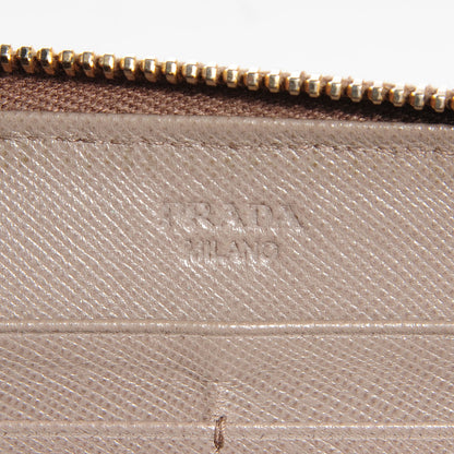 Prada Saffiano Quilted Zip Around Wallet Argilla 7 of 9