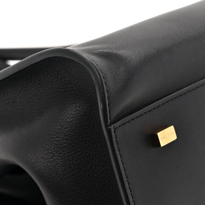 The Row Polished Saddle Calfskin Soft Margaux 15 Black 10 of 12
