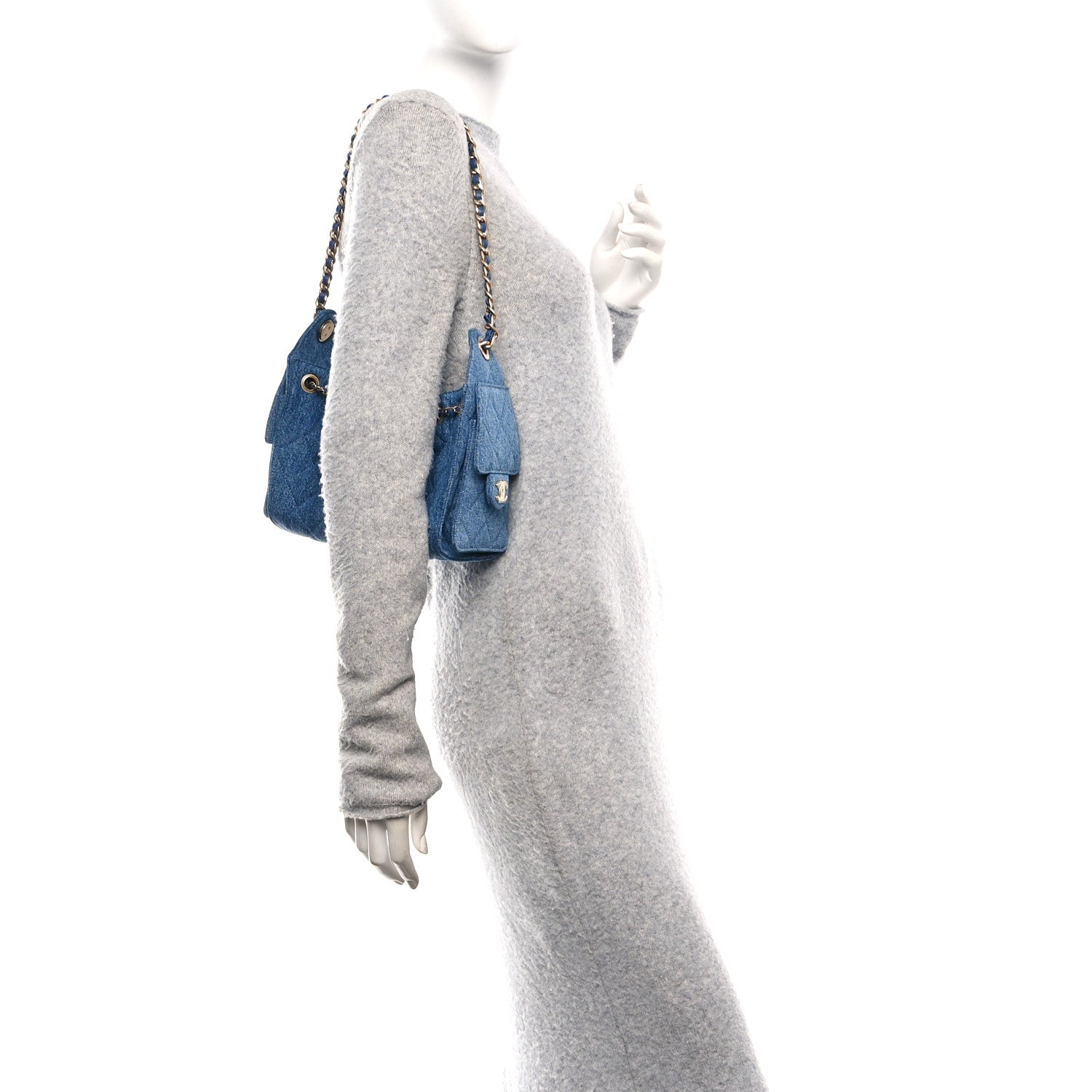 Chanel Washed Denim Quilted Mini Chanel 25 Handbag Blue 2 of 11
