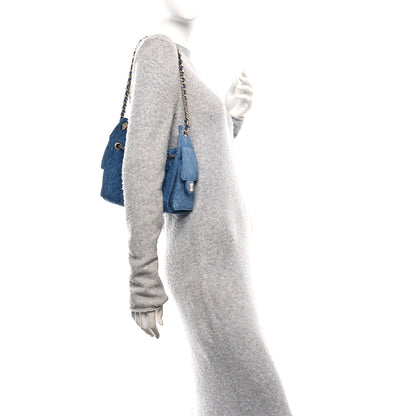 Chanel Washed Denim Quilted Mini Chanel 25 Handbag Blue 2 of 11