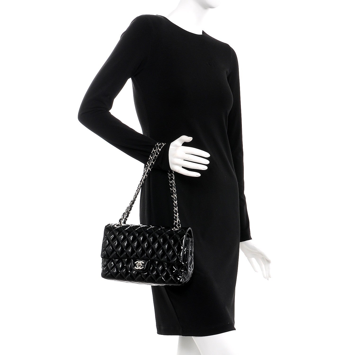Chanel Patent Quilted Medium Double Flap Black 3 of 10