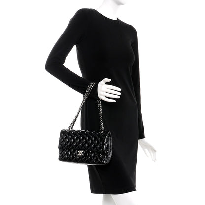 Chanel Patent Quilted Medium Double Flap Black 3 of 10