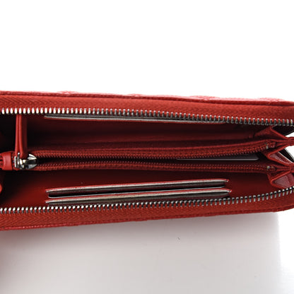 Chanel Caviar Quilted Small Zip Around Wallet Red 5 of 14