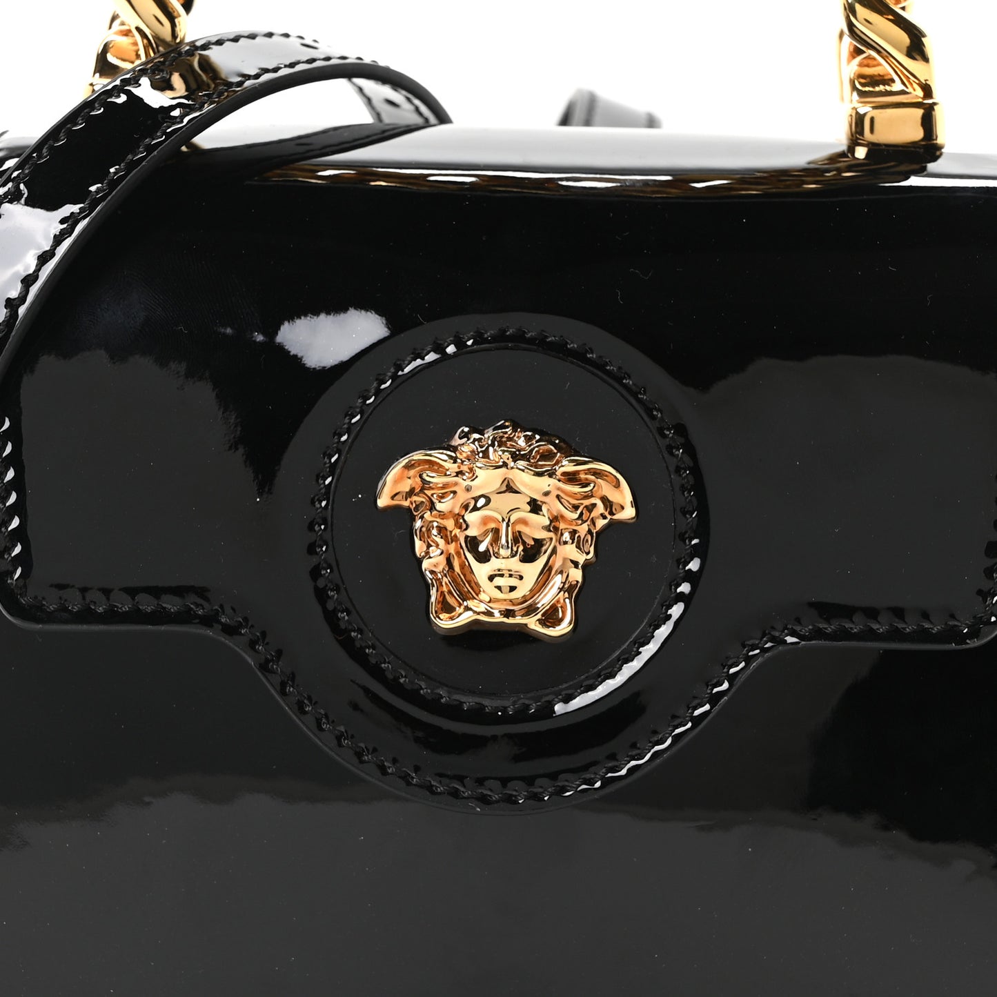 Patent Mini La Medusa Bag Black