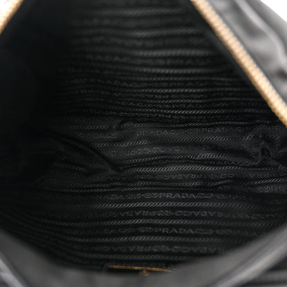 Prada Tessuto Nylon Oro Saffiano Hobo Crossbody Black 5 of 10