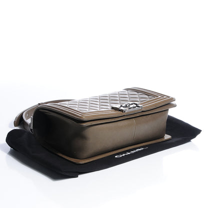 Chanel Lambskin Quilted Medium Boy Flap Khaki 3 of 7