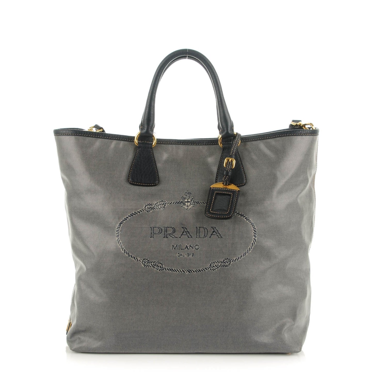 Coated Jacquard Logo Tote Blue