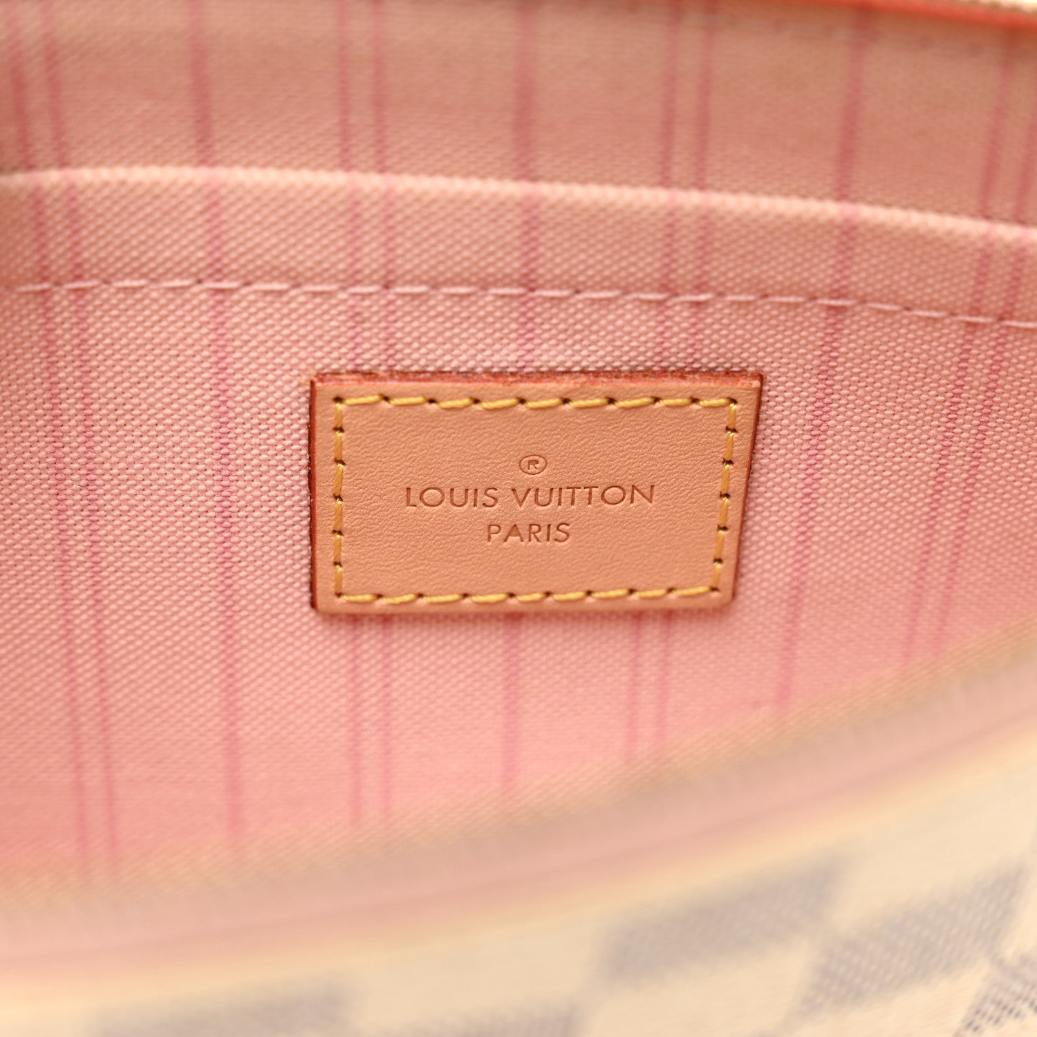 Louis Vuitton Damier Azur Neverfull MM GM Pochette Rose Ballerine 6 of 7