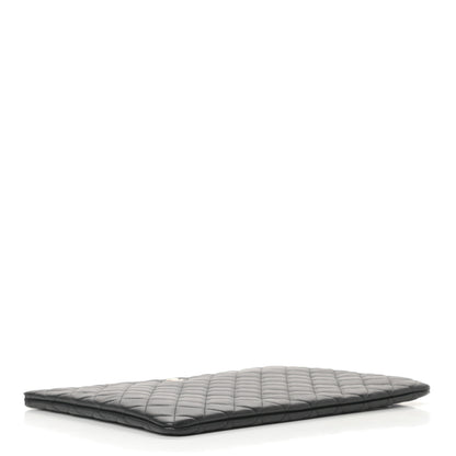 Chanel Lambskin Quilted Large Cosmetic Case Black 4 of 8