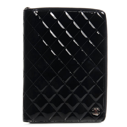 Chanel Patent Quilted Large Zip Around Agenda Black 1 of 8