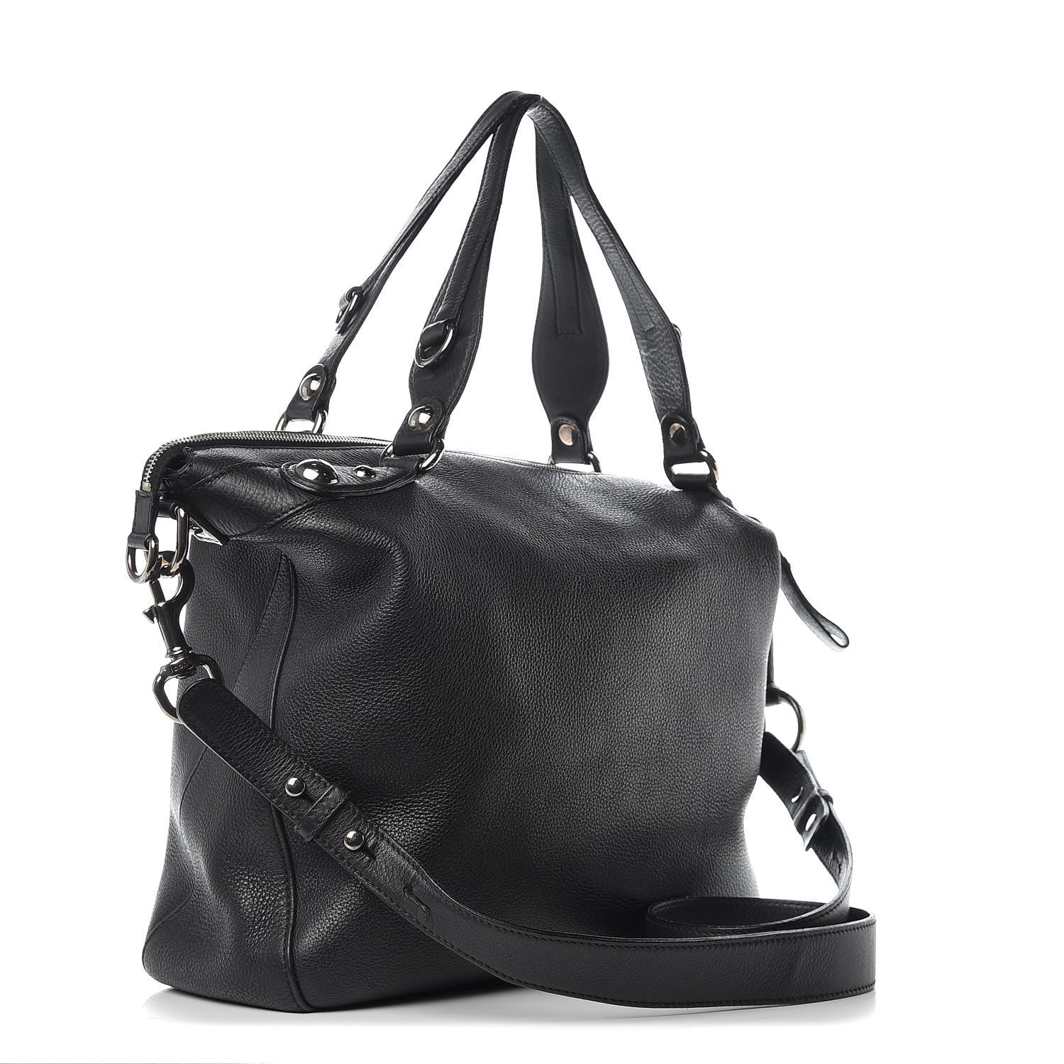 Gucci Calfskin Large Icon Bit Hobo Black 3 of 12