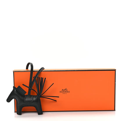 Hermes Milo Lambskin Grigri Rodeo Horse Bag Charm PM So Black 4 of 4
