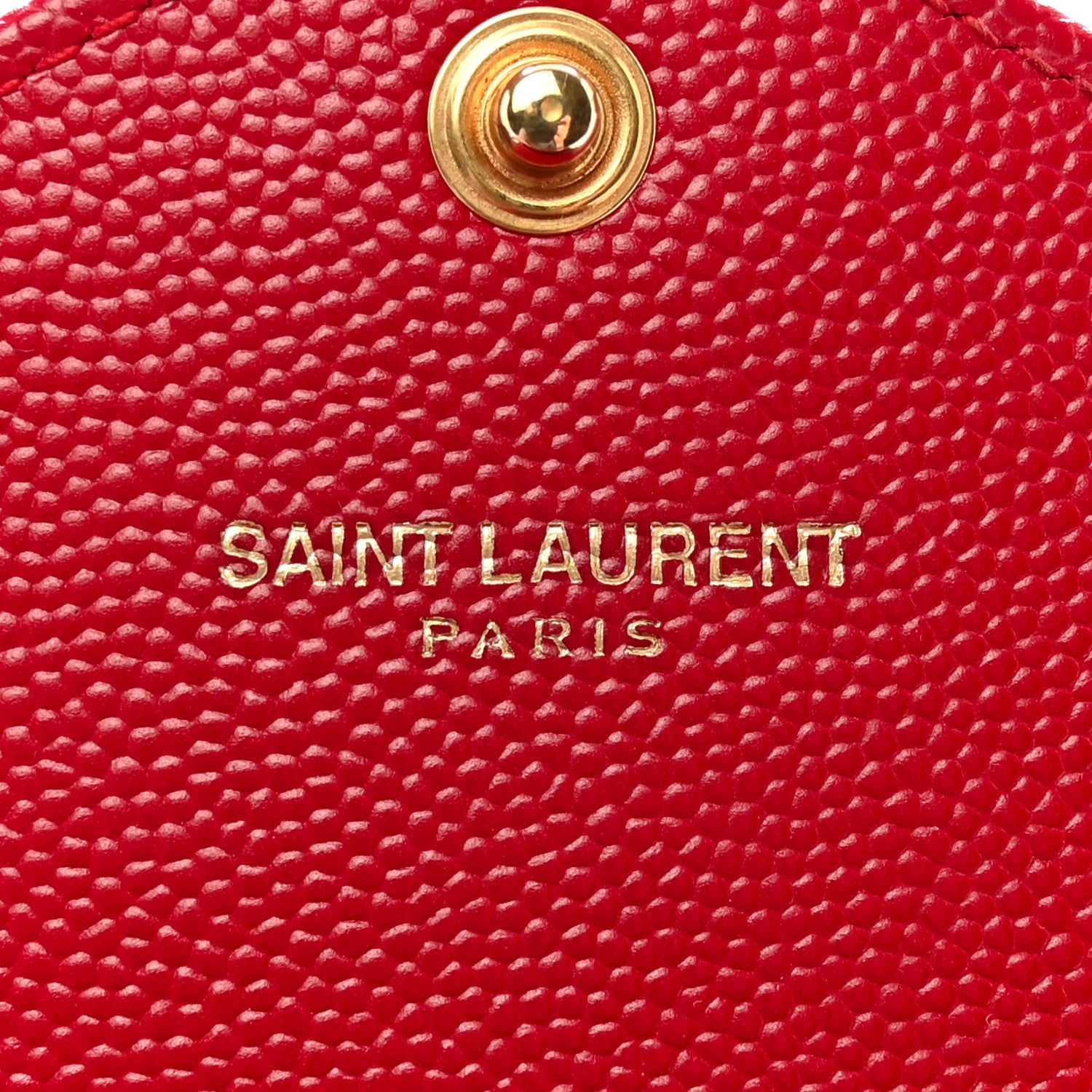 Saint Laurent Grain De Poudre Matelasse Chevron Monogram Flap Wallet Red 6 of 10