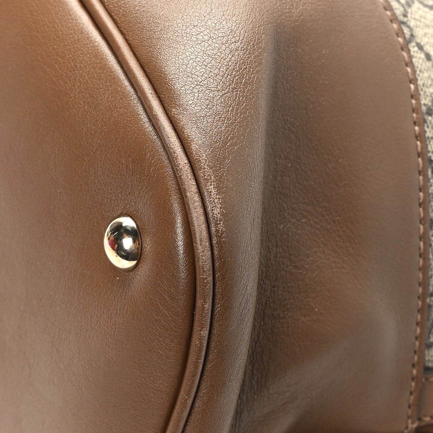 GG Supreme Monogram Margaux Calfskin Large Nice Top Handle Dome Bag Beige Ebony Acero