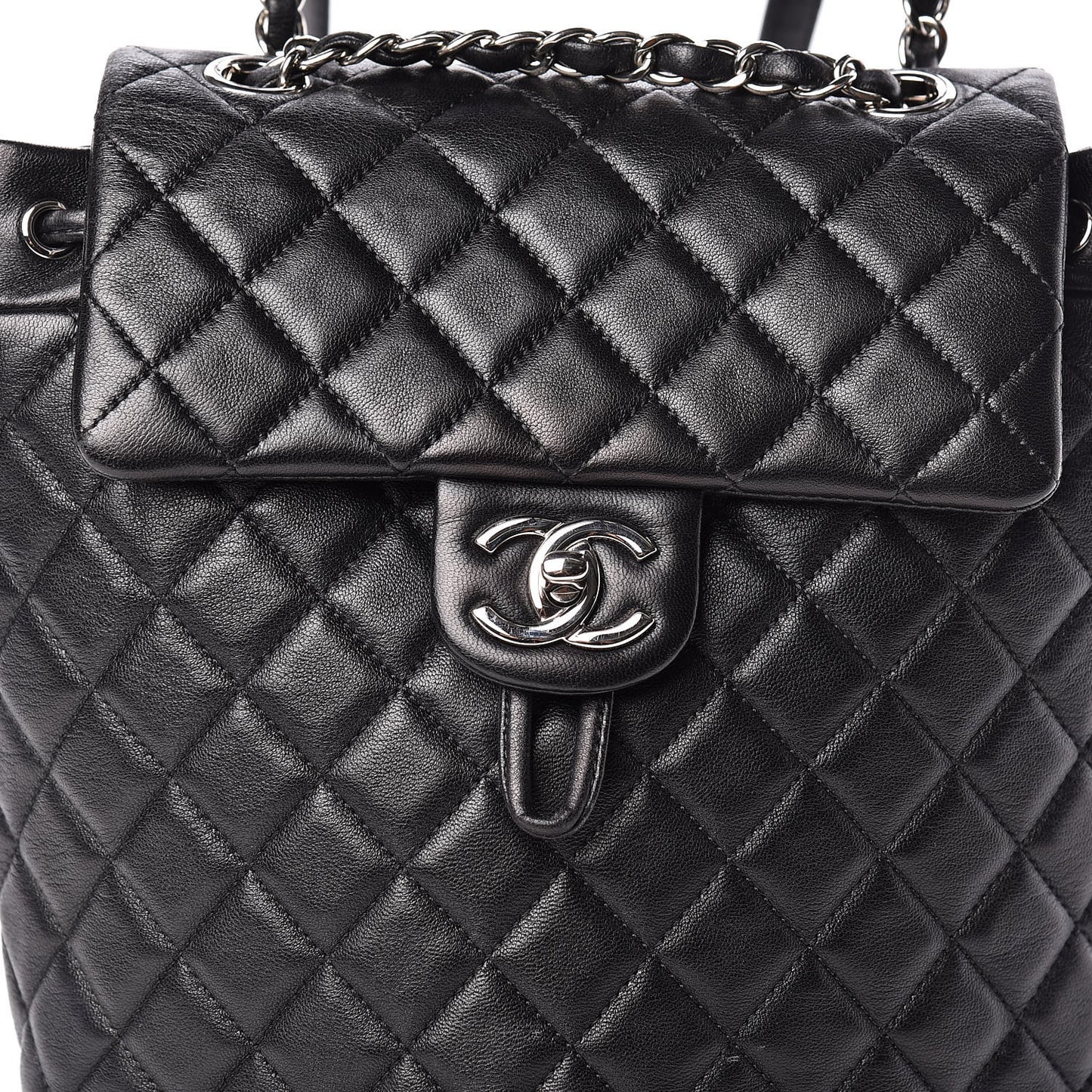 Lambskin Quilted Small Urban Spirit Backpack Black