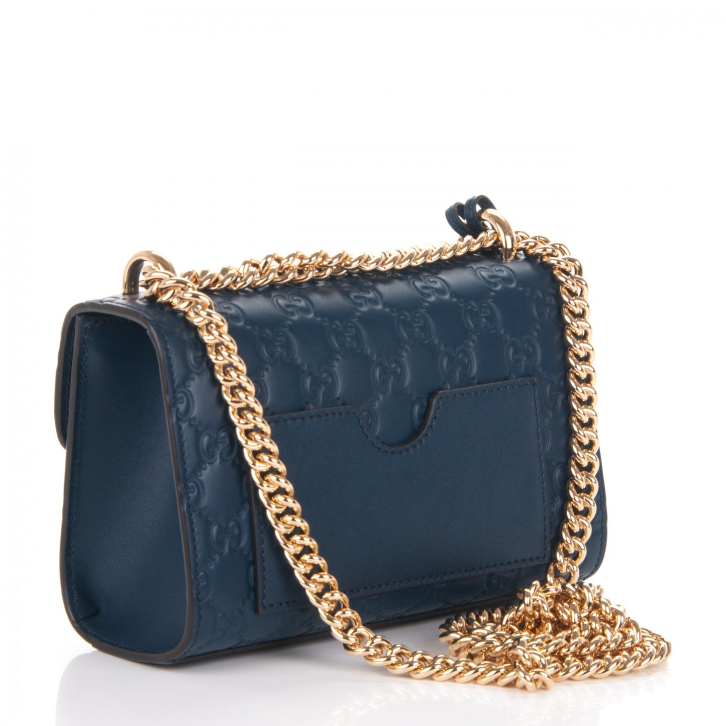 Guccissima Small Padlock Shoulder Bag Blue Agata