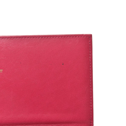 Saint Laurent Patent Grain de Poudre Classic Large Letters Flap Wallet Bubblegum 9 of 15
