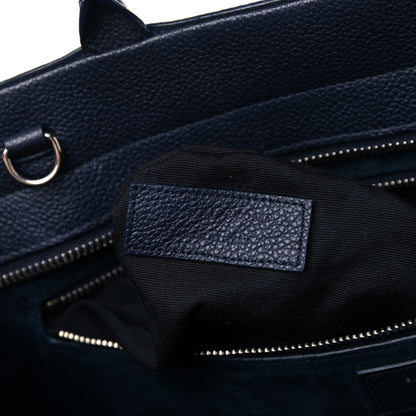 Saint Laurent Calfskin Medium Rive Gauche Cabas Navy Blue 8 of 17