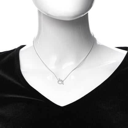 Hermes 18K White Gold Diamond Finesse Pendant Necklace 2 of 6
