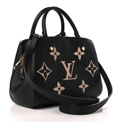 Louis Vuitton Empreinte Monogram Giant Montaigne BB Black Beige 3 of 8