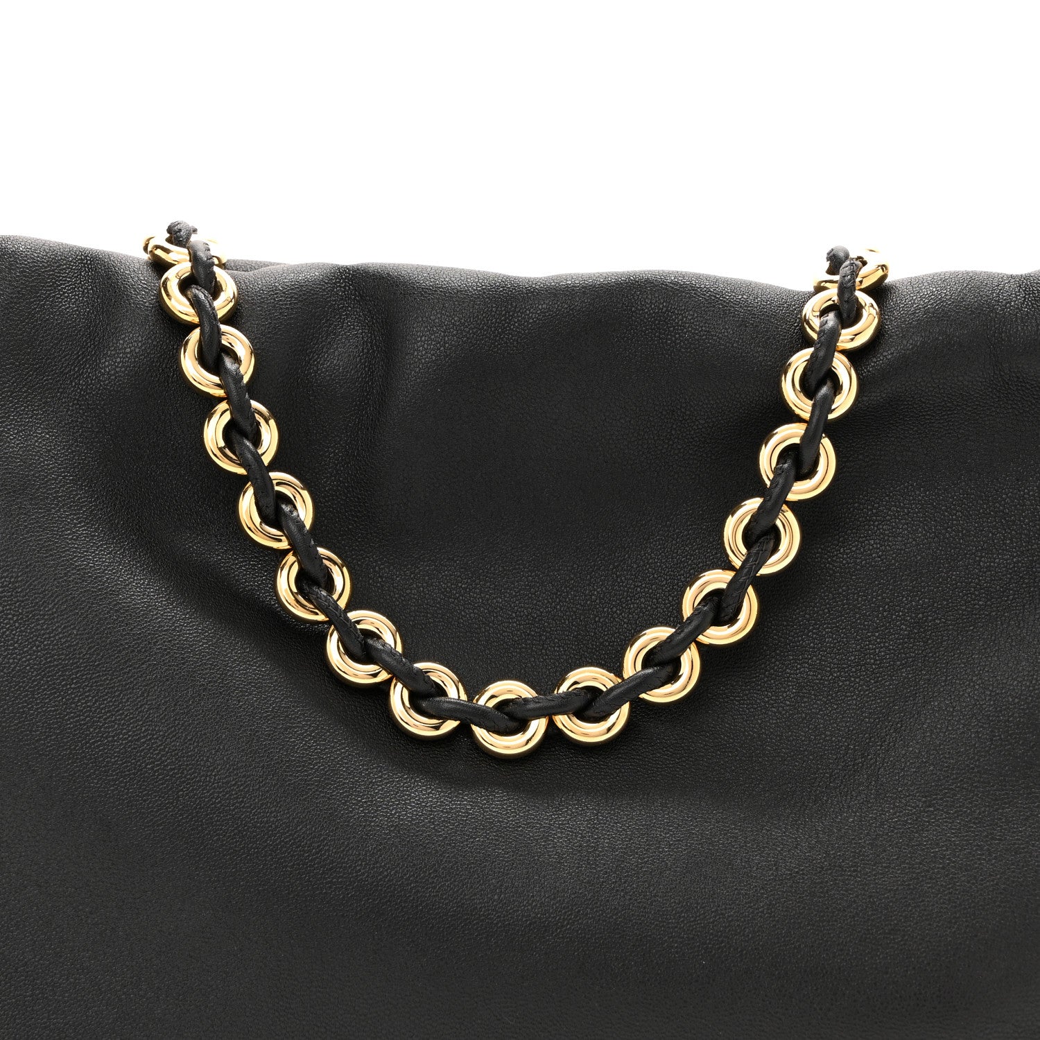 Loewe Mellow Nappa Medium Donut Chain Flamenco Knot Clutch Black 8 of 11