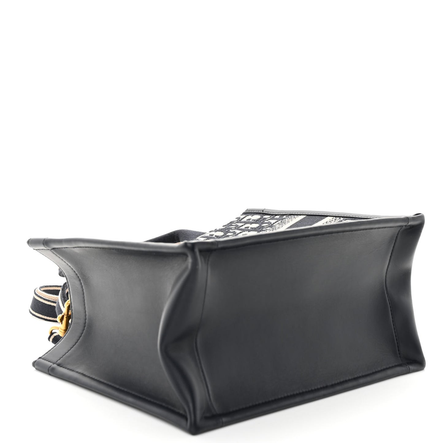 Oblique Calfskin Small Book Tote With Strap Blue Multicolor