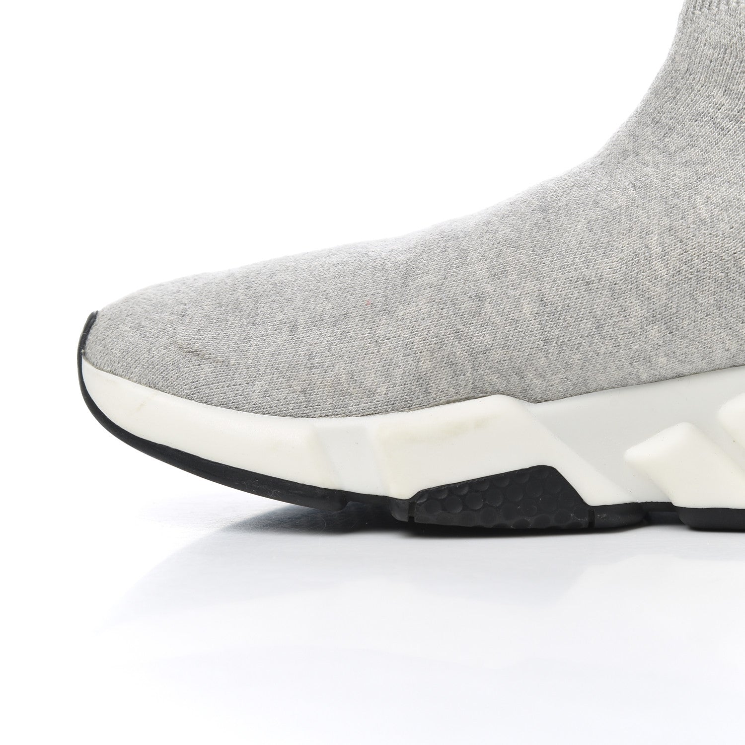 Balenciaga Sweatshirt Knit Bi-Color Sole Womens Speed Sneakers 39 Grey White Black 9 of 17