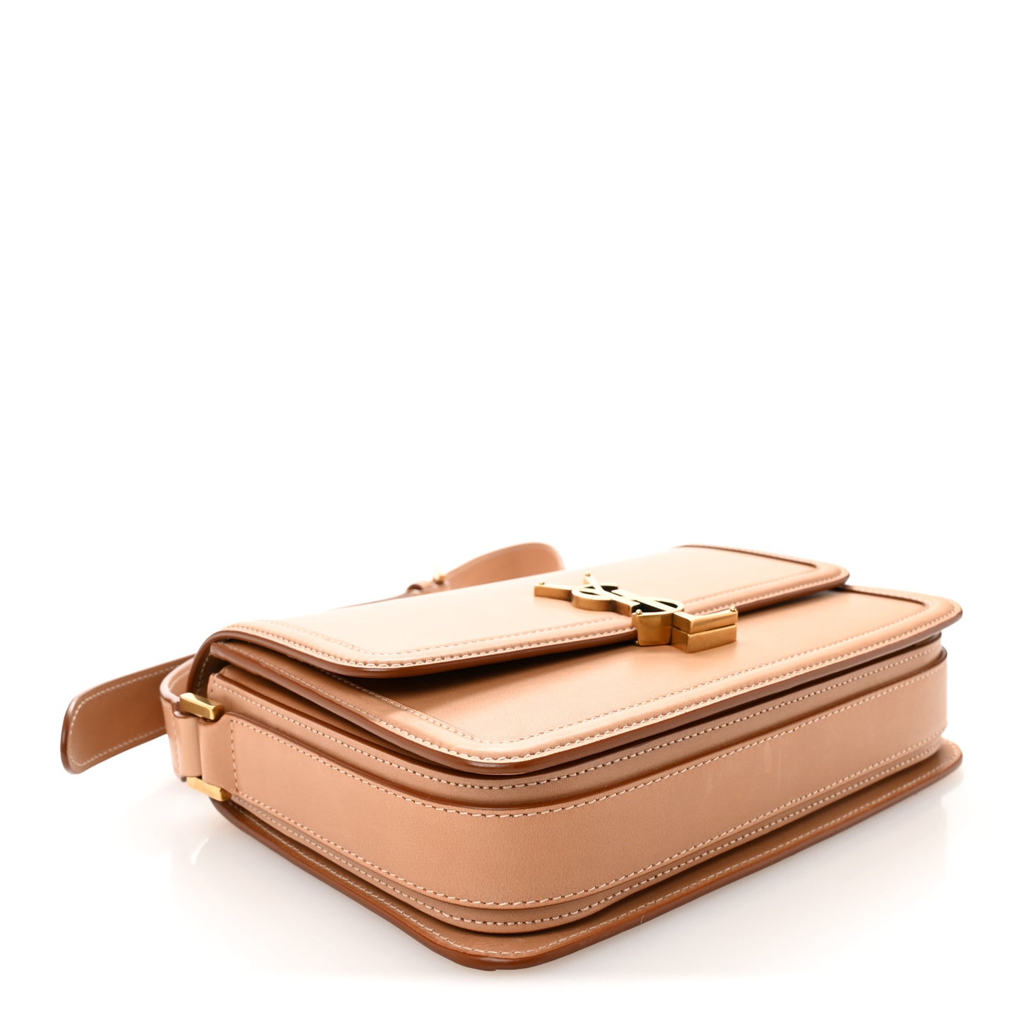 Box Calfskin Monogram Medium Solferino Satchel Natural Tan