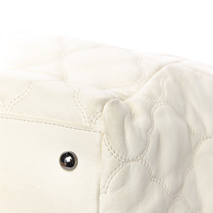 Chanel Lambskin Cells Accordion Tote Dark White 10 of 13