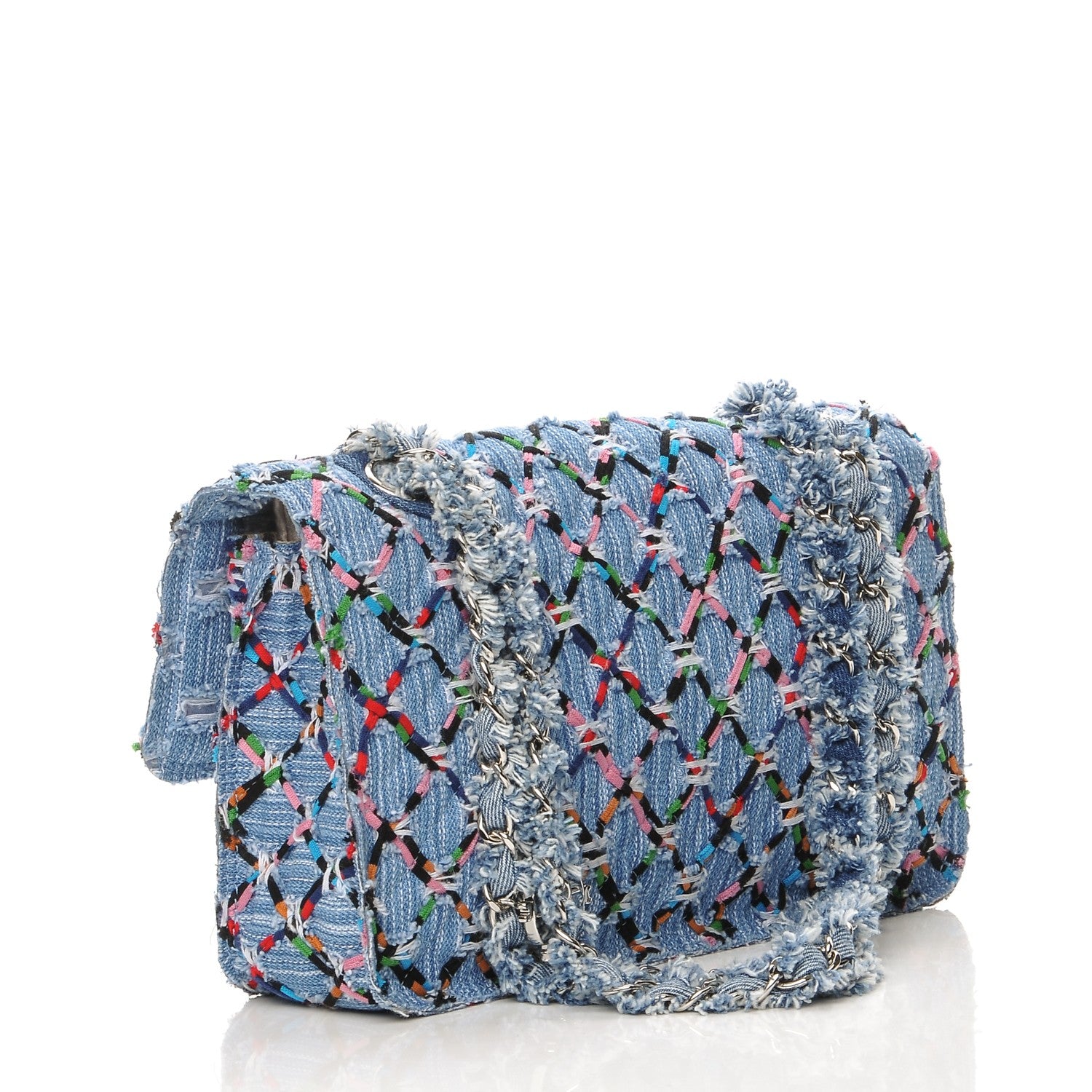 Chanel Woven Denim Medium Flap Multicolor 3 of 9