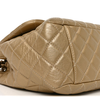 Chanel Metallic Calfskin Quilted Small XXL Travel Flap Bag Gold 9 of 10