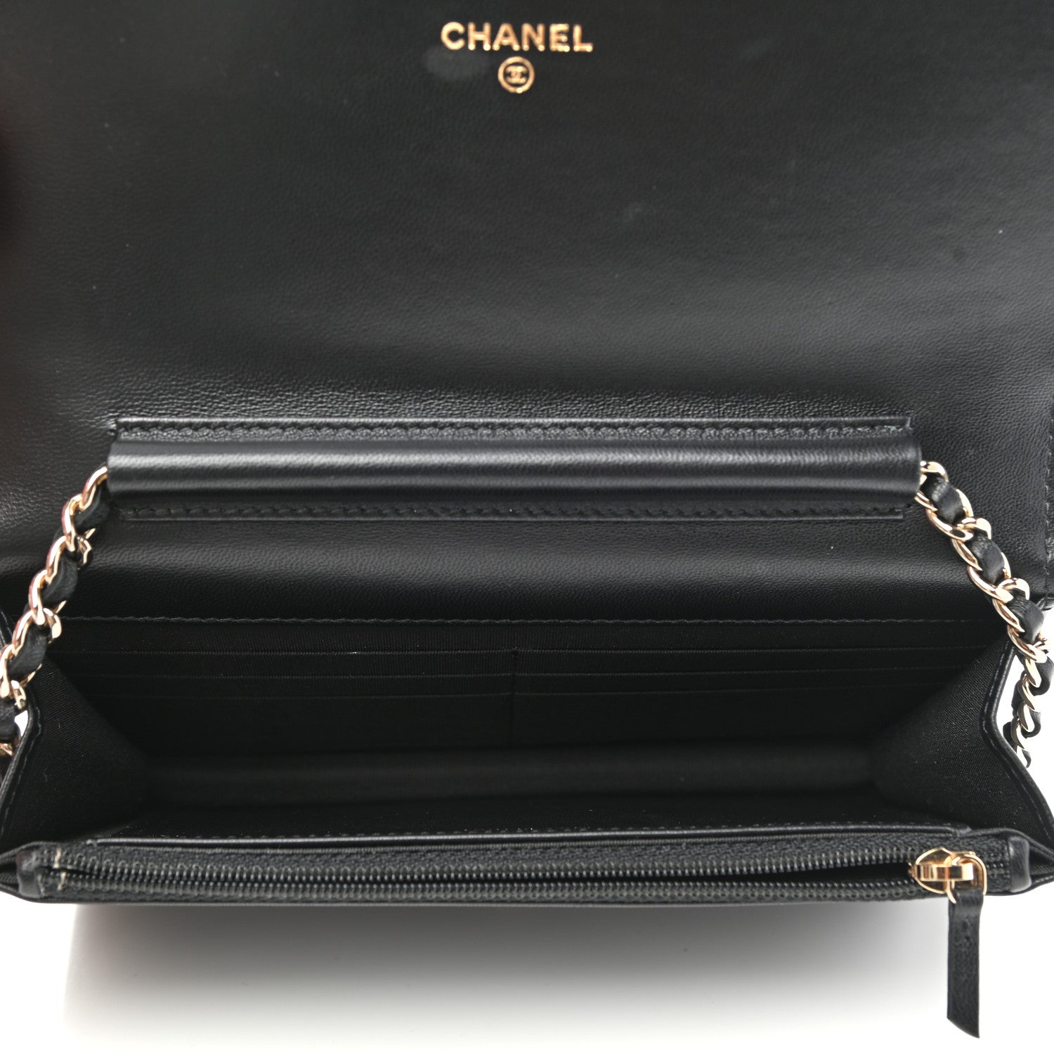 Chanel Lambskin Quilted Studded Wallet On Chain WOC Black 4 of 11