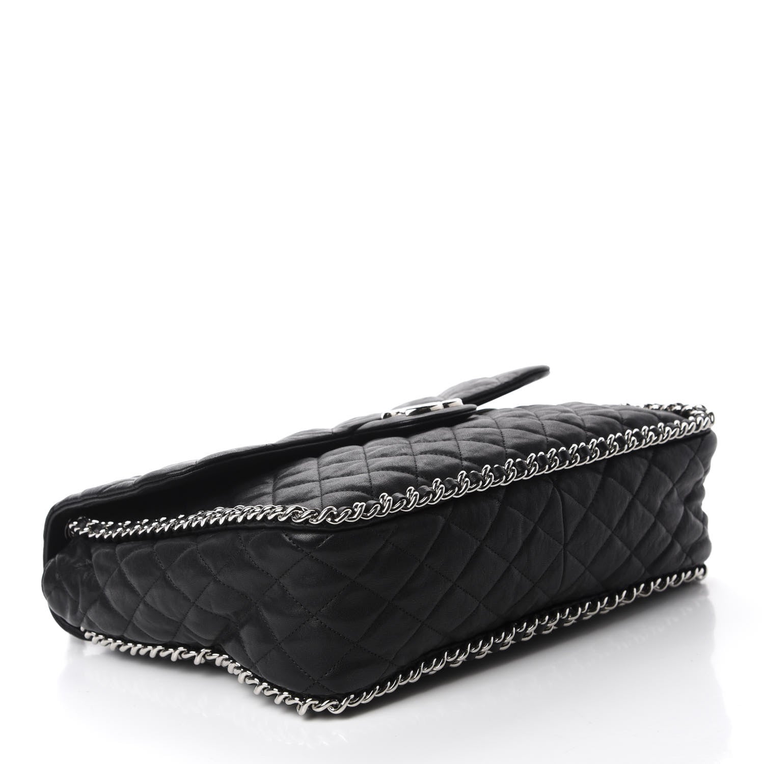 Chanel Washed Lambskin Quilted Maxi Chain Around Flap Black 4 of 10